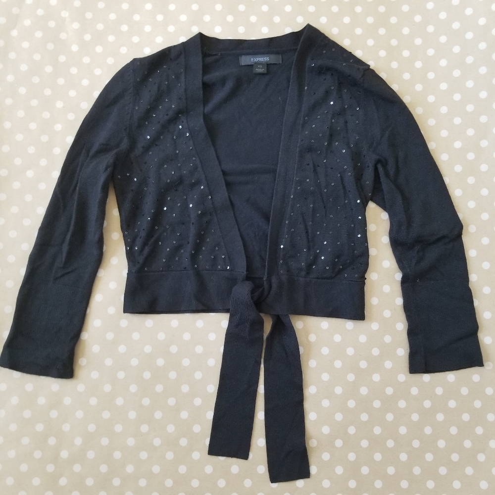 [Express] Cropped Sequined Sweater